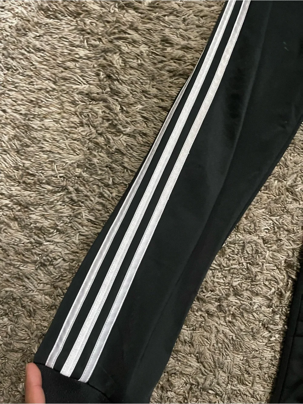 adidas Black Jogger Sweatpants with White 3-Stripe